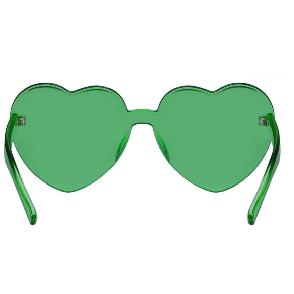 ✨THE AND! MONEY GREEN Y2K RIMLESS HEART SUN GLASSES ✨ - Picture 8 of 8
